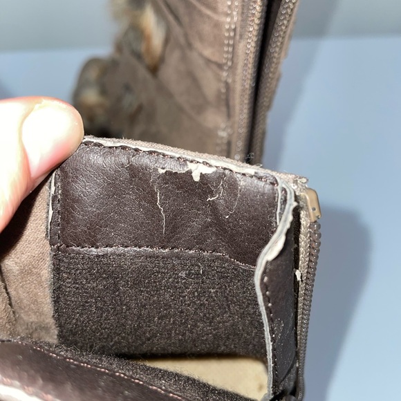 ALDO | Faux fur and faux suede strappy brown ankle boots with 10 cm thin heel - Picture 11 of 12